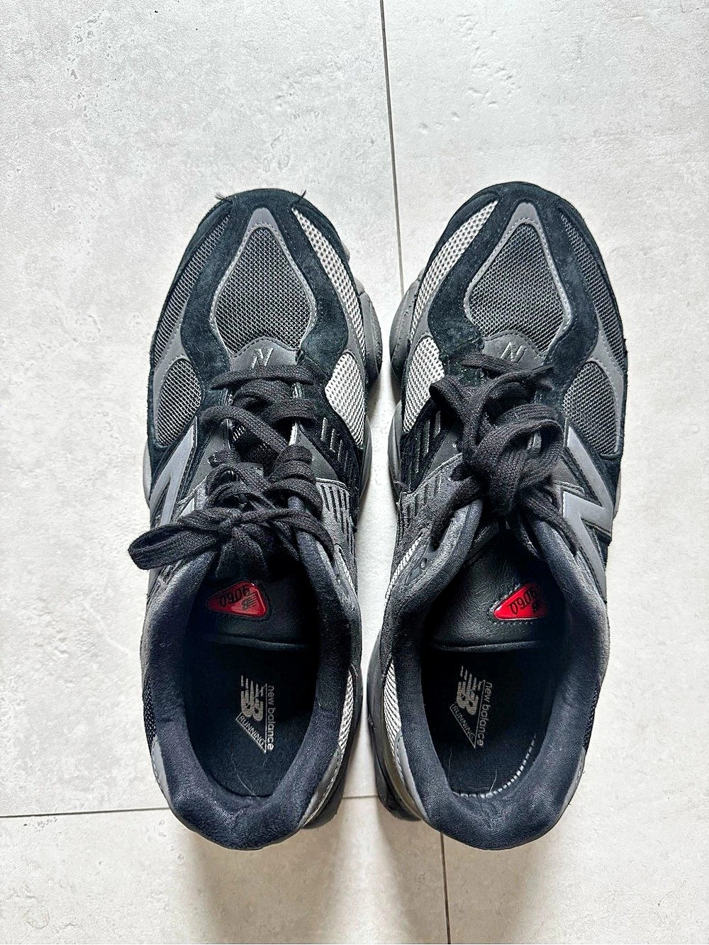 New Balance 9060 Black Castlerock Grey Sneakers Men Used